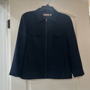 Ann Taylor Petites Women's Blue Navy Zip-up Jacket